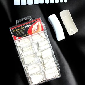 Tipsuri unghii 100 buc. patrate albe