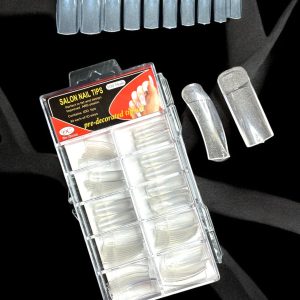 Tipsuri unghii 100 buc. patrate transparente cant mare