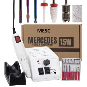 Freza manichiura /  Pila electrica 15W cu set de freze Mercedes