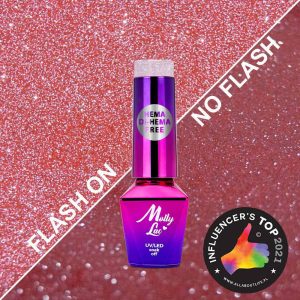Oja UV semipermanenta MollyLac Flashing - fara Hema - 5ml Nr.608 - ROZ