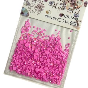 Strasuri picaturi de apa roz 1440 Buc.