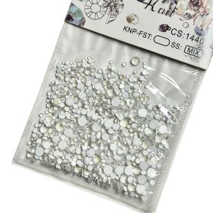 Strasuri picaturi de apa alb 1440 Buc. pachet