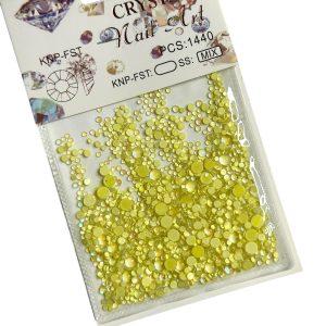 Strasuri picaturi de apa galben 1440 Buc.