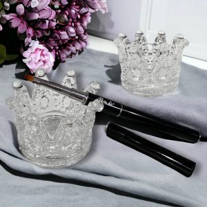 Suport pensule din sticla stil coroana