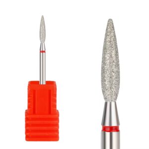 Bit Cuticula/Cap Freza Diamantat Flacara Rosie 10/2,3mm