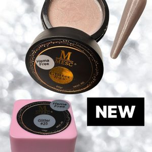 GEL UV/LED MESC GLITTER Builder Gel Autonivelant #25 FREE HEMA 15Gr