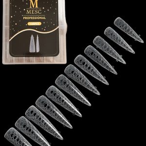 Tipsuri Reutilizabile Mesc Texturate Full Cover Stiletto Tipsuri Dual Forms Apex 0% 120 buc.