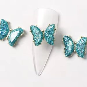 Decor Unghii Fluture Rasina si Metal 1buc.