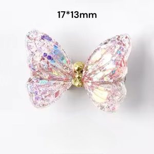 Decor Unghii Fluture Rasina si Metal cu Arc 1buc.