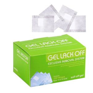 Servetele aluminiu pentru indepartarea lacului hibrid gel soak-off 100 buc