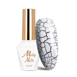 Oja semipermanenta Crackle Molly Nails alb Nr. 157 8g