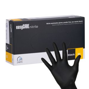 Mănuși protecție de unică folosință Easycare nitril - M negre, 100 buc