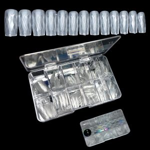 Soft gel tips square diamant 140 buc.