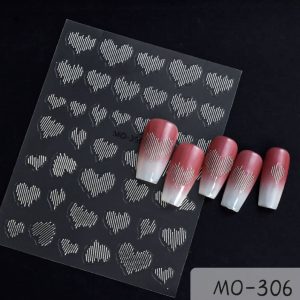 Sticker linii inimioara - MO 306 argintiu