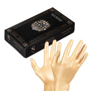 Mănuși protecție de unică folosință din nitril - S auriu 50buc.