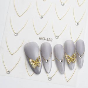 Abtibild Sticker Unghii MO-522 auriu