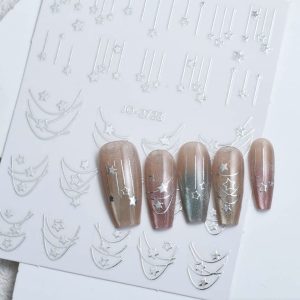 Abtibild Sticker Unghii JO-2728 argintiu