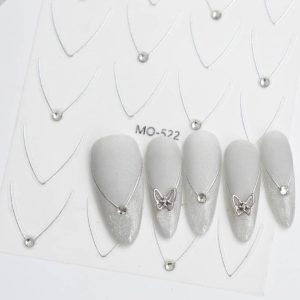 Abtibild Sticker Unghii MO-522 argintiu