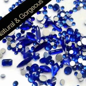 Strasuri pietricele cristale diverse forme si marimi - albastru 150 buc.