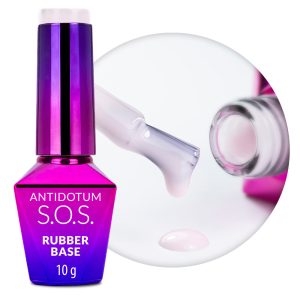 Rubber base SOS Antidote Molly Nails Milky Blush pentru unghii flexibile atașarea decorațiunilor 10g