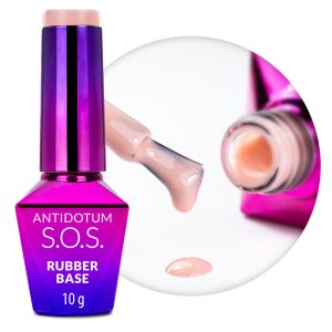 Rubber base SOS Antidote Molly Nails Rosy Mist pentru unghii flexibile atașarea decorațiunilor 10g