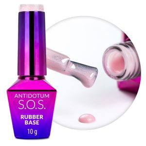 Rubber base SOS Antidote Molly Nails Sparkling Mousse pentru unghii flexibile atașarea decorațiunilor 10g