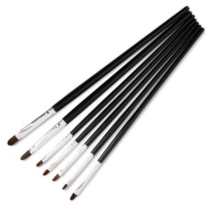 Set pensule ovale pentru gel 7 buc.