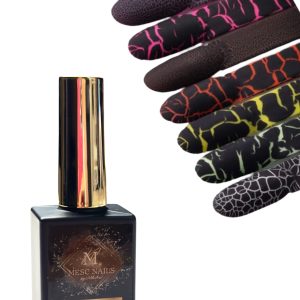 Oja semipermanenta Crackle Mesc Nails negru #28 15gr