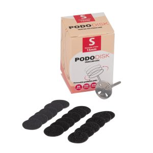 Set discuri pentru pedichiură Pododisk tijă + plăcuțe de disc înlocuibile S 15 mm 50 buc.