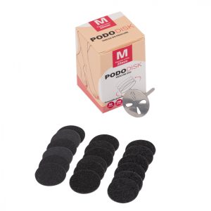 Set discuri pentru pedichiură Pododisk tijă + plăcuțe de disc înlocuibile M 20 mm 50 buc.