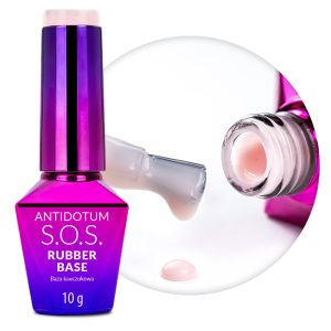 Rubber base SOS Antidote Molly Nails Powder Pink pentru unghii flexibile atașarea decorațiunilor 10g