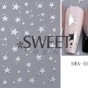 Abtibild Sticker Unghii SWA 59 Argintiu