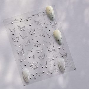 Abtibild Sticker Unghii MS 4050 argintiu