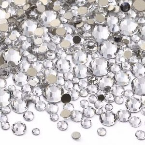 Strasuri pietricele cristale 9 marimi argintii 1440pcs.