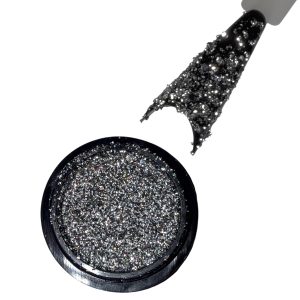 Sclipici argintiu grunjos reflectiv