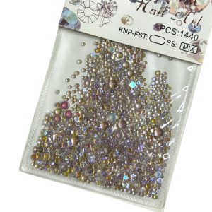 Strasuri picaturi de apa mov transparent 1440 Buc.