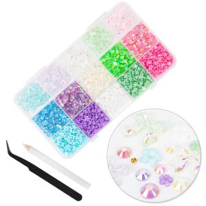 Decorațiuni unghii funde flori pietre BKHZ-008