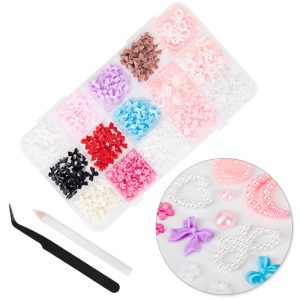 Decorațiuni unghii funde flori perle BKHZ-002