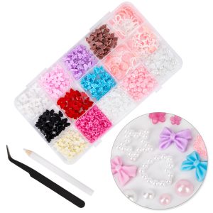 Decorațiuni unghii funde flori perle BKHZ-003