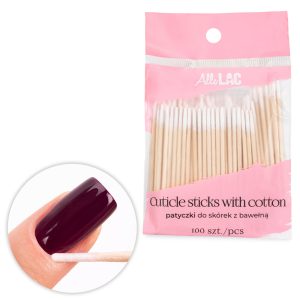 Bețișoare de bumbac din lemn AlleLac cu vârf de bumbac 7 cm 100 buc