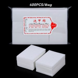 Servetele dischete unghii textil pentru degresare fara scame albe - 400 buc.