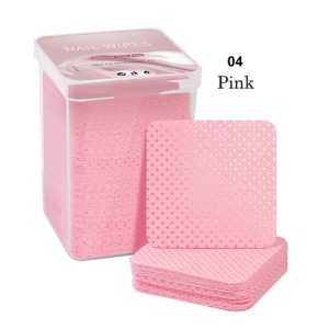 Dischete servetele unghii perforate anti-praf roz 5x5 cm 200 buc.