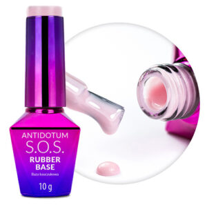 Rubber base S.O.S. Antidotum Molly Nails Cotton Candy pentru unghii flexibile atașarea decorațiunilor 10g