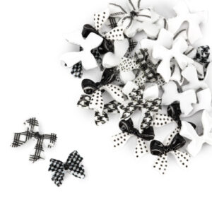 Decorațiuni pentru unghii 3D Molly Nails alb-negru 30 buc.