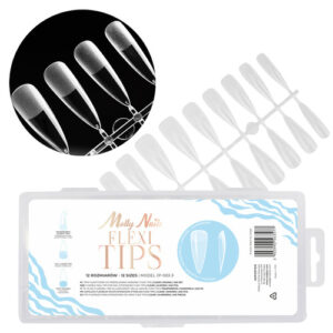 Tipsuri soft gel flexi Molly Nails migdala pentru extensii rapide de unghii 240 buc.