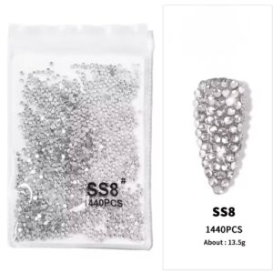 Strasuri / Pietricele cristale argintii S8 - 2,4mm 1440pcs