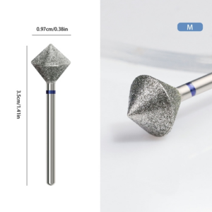Bit diamantat profesional pentru finisare și contur perfect al unghiei albastru