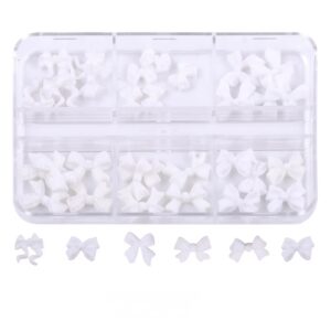 Decor unghii – Fundițe 3D Albe Set 30 buc.