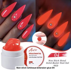 Gel Uv/Led 3D Non Sticky Hard Fluorescent #04 Rosu 15ml