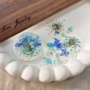 Decor unghii flori naturale uscate - Blue Garden 04
